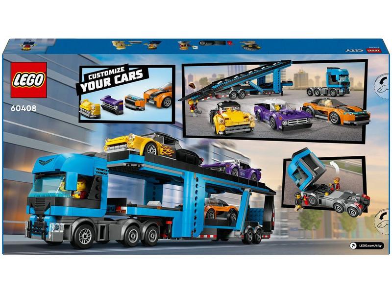 Lego 60408 City Caminhão Cegonha Transportador E Carros Esportivos